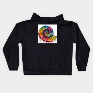 Psychedelic looking abstract illustration of Escher stairs Kids Hoodie